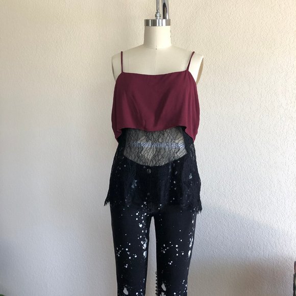 Reformation Tops - SALE Reformation Layer Scalloped Cami Peek A Boo